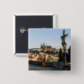 Prager Burgblick von der Karlsbrücke, Tschechien R Button (Vorne & Hinten)