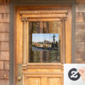 Prager Burgblick von der Karlsbrücke, Tschechien R Fensteraufkleber (Haustür)
