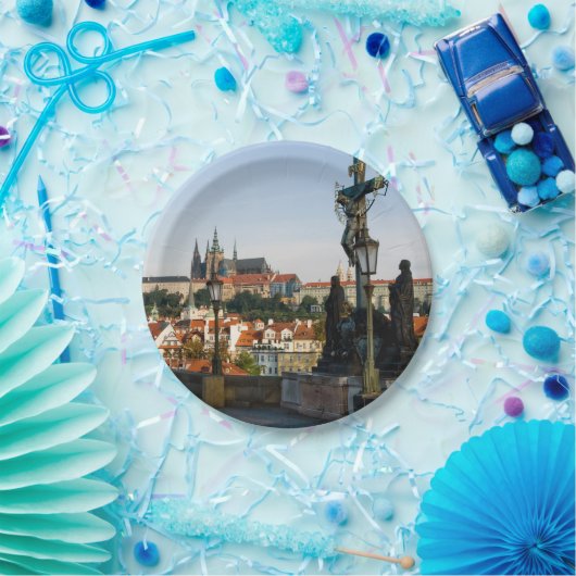 Prager Burgblick von der Karlsbrücke, Tschechien R Pappteller (Party)