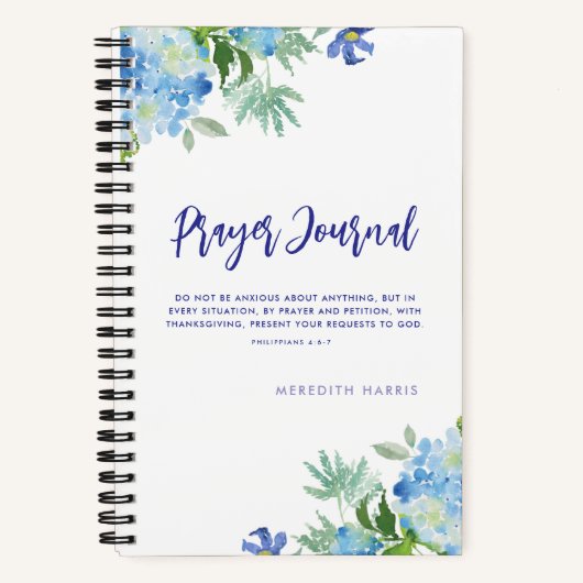 Prager Journal Modern Watercolor Floral Notebook Notizblock (Vorderseite)