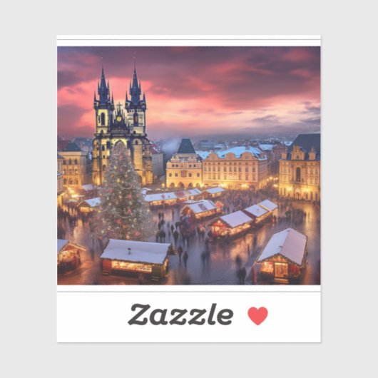 Prager Markt Weihnachten Aufkleber (Blatt)