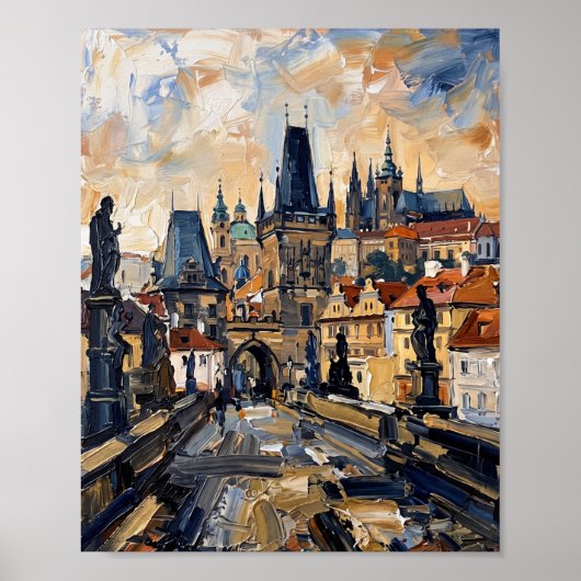 Prager Poster Luxus-Abstraktes Ölgemälde (Vorne)
