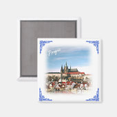 Prager Stadt und Burg-Tschechische Republik Magnet (Vorderseite/Rückseite)