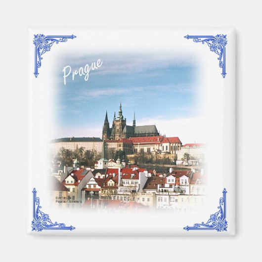 Prager Stadt und Burg-Tschechische Republik Magnet (Vorne)