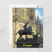 Prager Statue Postkarte (Vorne/Hinten)