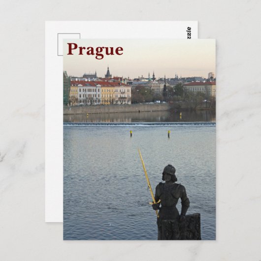 Prager Statue Postkarte (Vorne/Hinten)