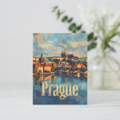 Prager Vintage Kunst Postkarte (Stehend Vorderseite)