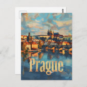 Prager Vintage Kunst Postkarte (Vorne/Hinten)