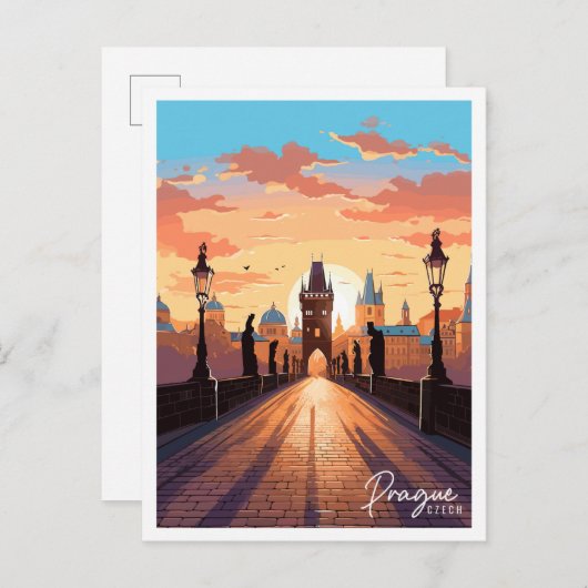 Prager Vintage-Reisebild Postkarte (Vorne/Hinten)