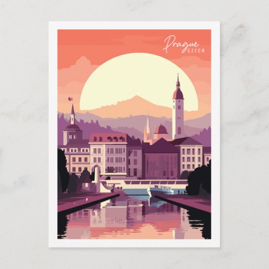 Prager Vintage-Reiseführer Postkarte (Vorderseite)