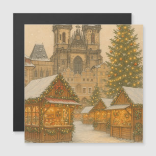 Prager Weihnachtsferien Kunst Winterlandschaft – G Magnetkarte