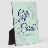 Prägezeichen für Minze, Silver & Navy Hochzeitsges Fotoplatte (Seite)