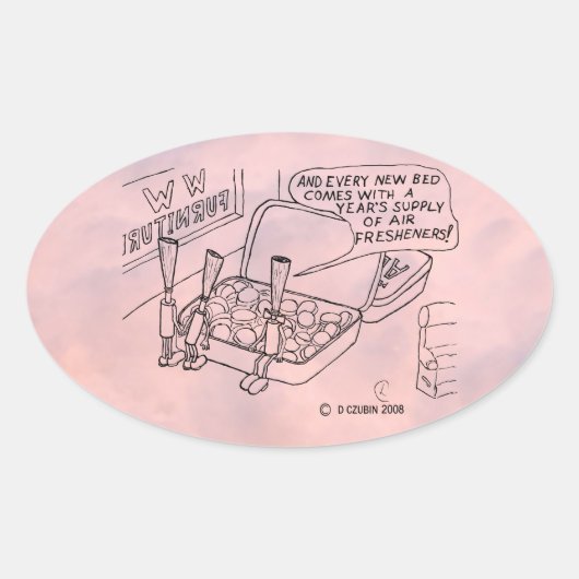 Prägezittel Oval Aufkleber (Vorderseite)