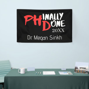 Prägnant gemacht - Design für Black PHD-Abschluss Banner
