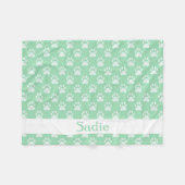 Prägnante grüne Druckmuster mit Individuelle Name Fleecedecke (Vorderseite (Horizontal))