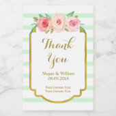 Prägnante grüne Streifen rosa Blumengoldsteinfarbe Lebensmitteletikett (Einzelnes Label)