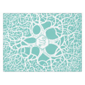 Prägnante und weißes Korallenmuster Tischdecke (Vorderseite (Horizontal))