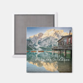 Pragser Wildsee in den Dolomiten in Italien Magnet (Vorderseite/Rückseite)
