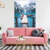 PRAGSER WILDSEE (SEE PRAGS), SÜDTIROL, ITALIEN LEINWANDDRUCK (Insitu (Wohnzimmer))