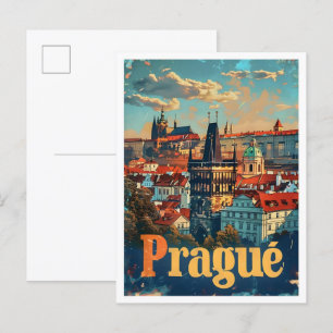 Prague Art Vintage Reise Postkarte