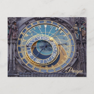 Prague astronomical clock postkarte
