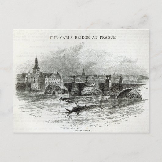 Prague Bridge, from 'Leisure Hour', 1891 Postkarte (Vorderseite)