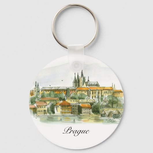 Prague Castle basic button key chain Schlüsselanhänger (Vorderseite)