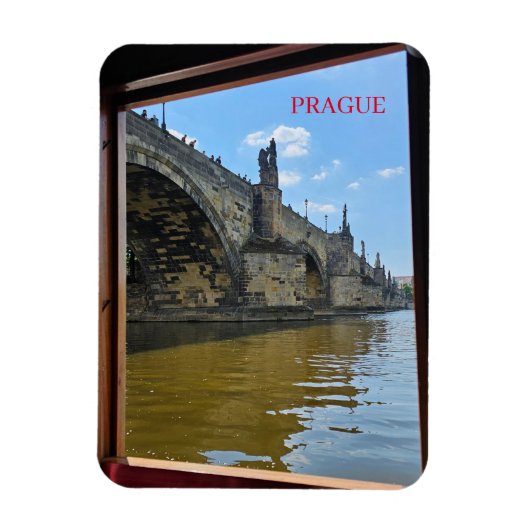 Prague Charles Bridge gerahmter Ansichtsmagnet Magnet (Vertikal)