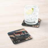 Prague Charles Bridge Night Hard Plastic Coaster Getränkeuntersetzer (Rechte Seite)