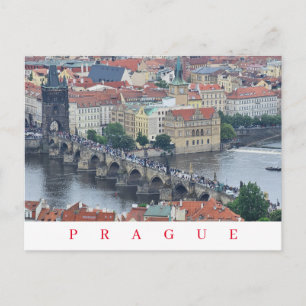 Prague Charles Bridge Panoramablick Postkarte