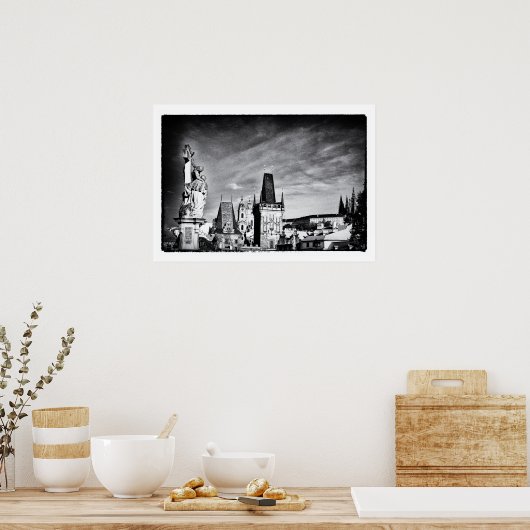 Prague & Charles Bridge Tower /Tschechien Poster (Küche)