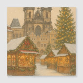 Prague Christmas Holiday Art Winter Scene – Gift Magnetkarte (Vorderseite)