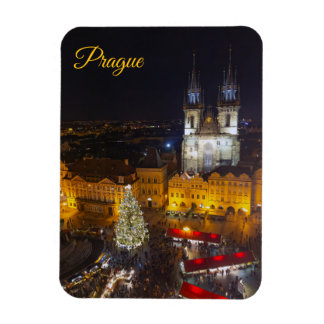 Prague Christmas Night Scene Magnet