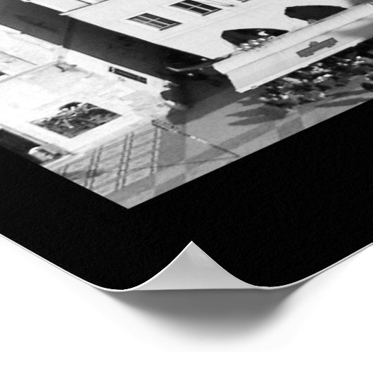 Prague Cityscape (B&W) Poster (Ecke)