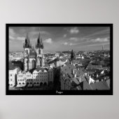Prague Cityscape (B&W) Poster (Vorne)