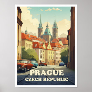 Prague Czech Art Vintage Reisevorführung Poster