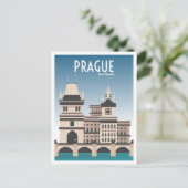 Prague Czech Art Vintage Reisevorführung Postkarte (Stehend Vorderseite)
