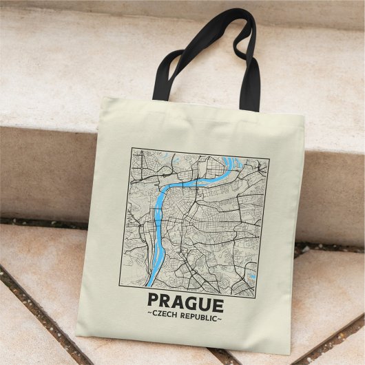 Prague, Czech Republic City Map Tote Bag Tragetasche