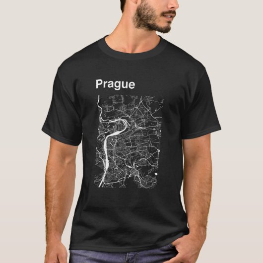 Prague Czech Republic Classic City Map Graphic T-Shirt (Vorderseite)
