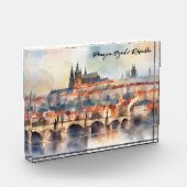 Prague Czech Republic Watercolor Panorama View Fotoblock (Links)