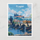 Prague Czechia Art Vintage Postkarte (Vorderseite)