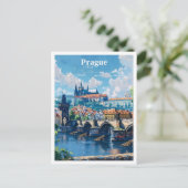 Prague Czechia Art Vintage Postkarte (Stehend Vorderseite)