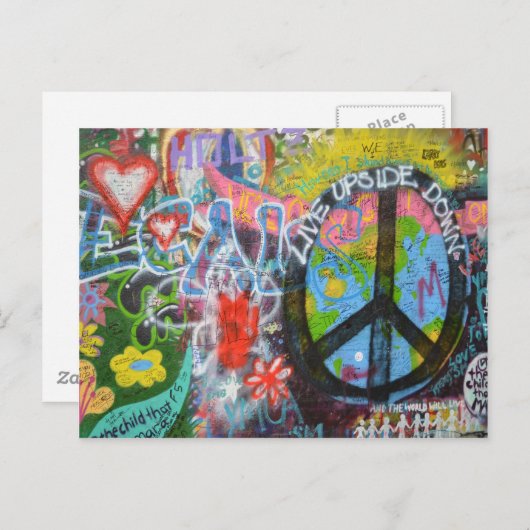 Prague Graffiti Postkarte (Vorne/Hinten)