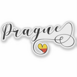 Prague Heart Flag Aufkleber
