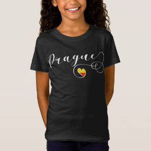 Prague Heart Flag, Tschechische Republik T-Shirt