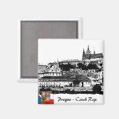 Prague Magnet, Charles Bridge / Prague Castle Magnet (Vorderseite/Rückseite)
