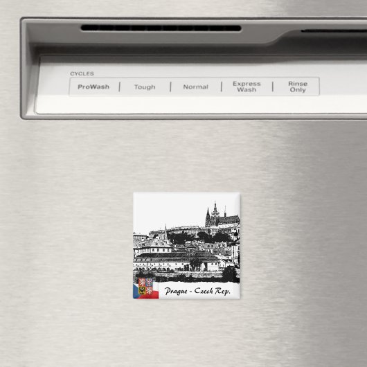 Prague Magnet, Charles Bridge / Prague Castle Magnet (In Situ (Geschirrspüler))