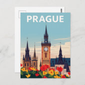 Prague Old Town Square Travel Art Postkarte (Vorne/Hinten)