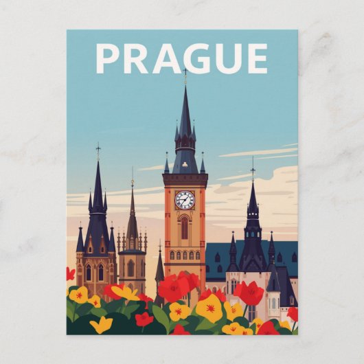 Prague Old Town Square Travel Art Postkarte (Vorderseite)