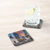 Prague Old Town Street Hard Plastic Coaster Getränkeuntersetzer (Rechte Seite)